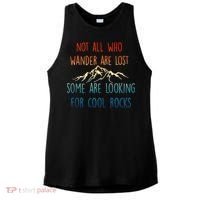 Not All Who Wander Are Lost Some Are Looking For Cool Rocks Ladies PosiCharge Tri-Blend Wicking Tank thumb 0
