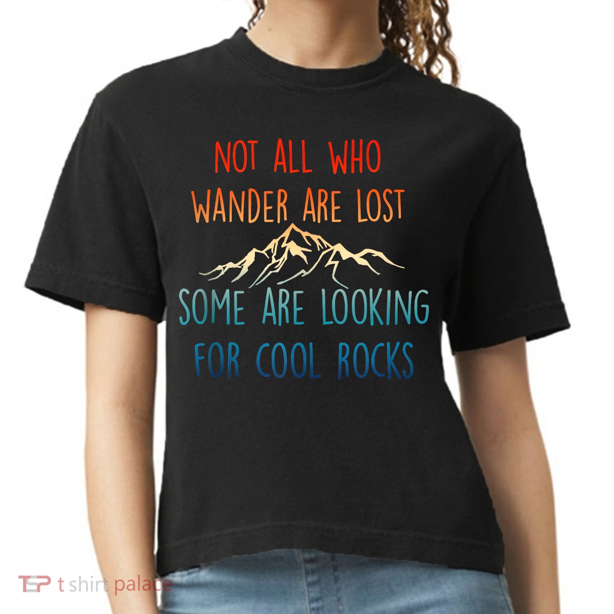 Not All Who Wander Are Lost Some Are Looking For Cool Rocks Comfort Colors Boxy T-Shirt