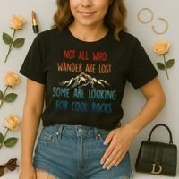Not All Who Wander Are Lost Some Are Looking For Cool Rocks Comfort Colors Boxy T-Shirt thumb 2