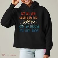 Not All Who Wander Are Lost Some Are Looking For Cool Rocks Ladies Heavyweight Boxy Pullover Hoodie thumb 0