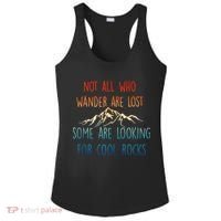 Not All Who Wander Are Lost Some Are Looking For Cool Rocks Ladies PosiCharge Competitor Racerback Tank thumb 0