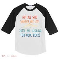 Not All Who Wander Are Lost Some Are Looking For Cool Rocks Kids Colorblock Raglan Jersey thumb 0