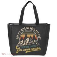 Not All Who Wander Are Lost Some Are Looking For Cool Rocks Tote Bag thumb 0