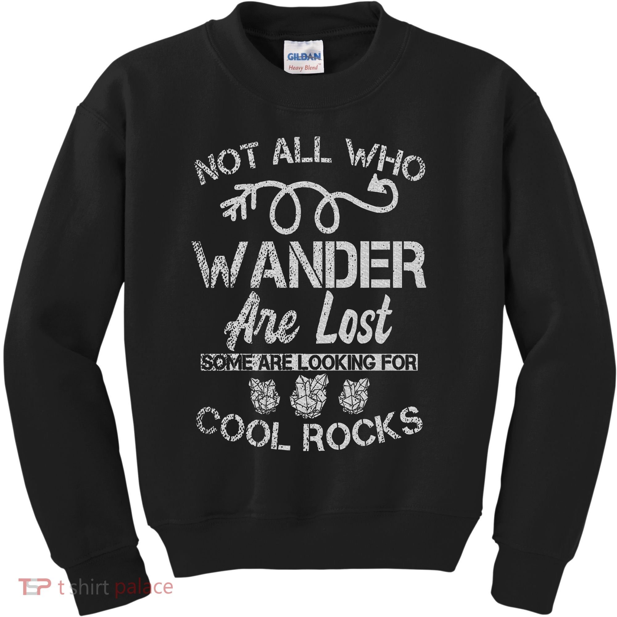 Not All Who Wander Are Lost Some Are Looking For Cool Rocks Kids Sweatshirt