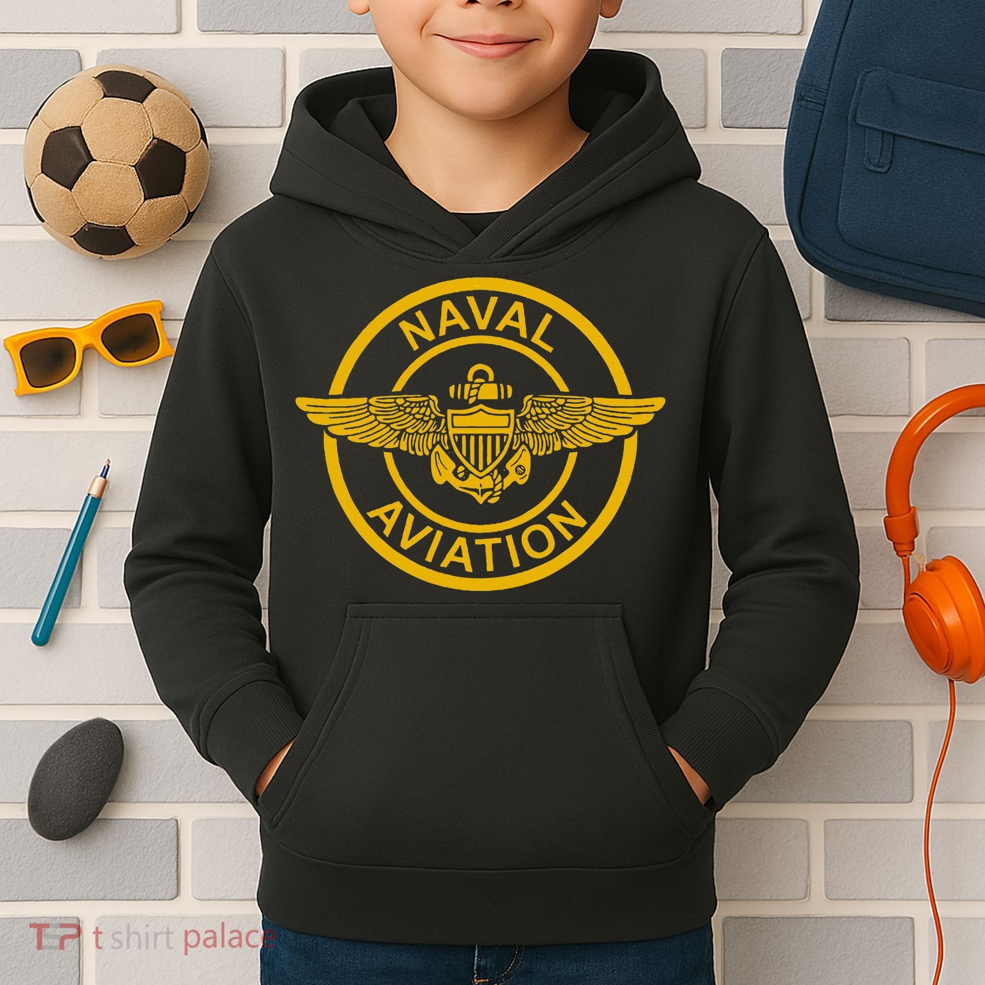 Naval Aviation Wings Patch Kids Hoodie