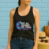 Not All Wounds Are Visible Suicide Awareness Mental Health Women's Tank Top thumb 2