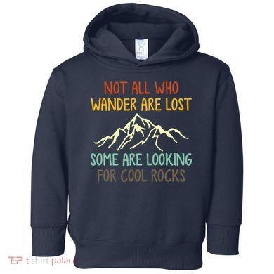 Not All Who Wander Are Lost Some Are Looking For Cool Rocks Toddler Hoodie
