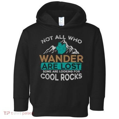 Not All Who Wander Are Lost Some Are Looking For Cool Rocks Toddler Hoodie