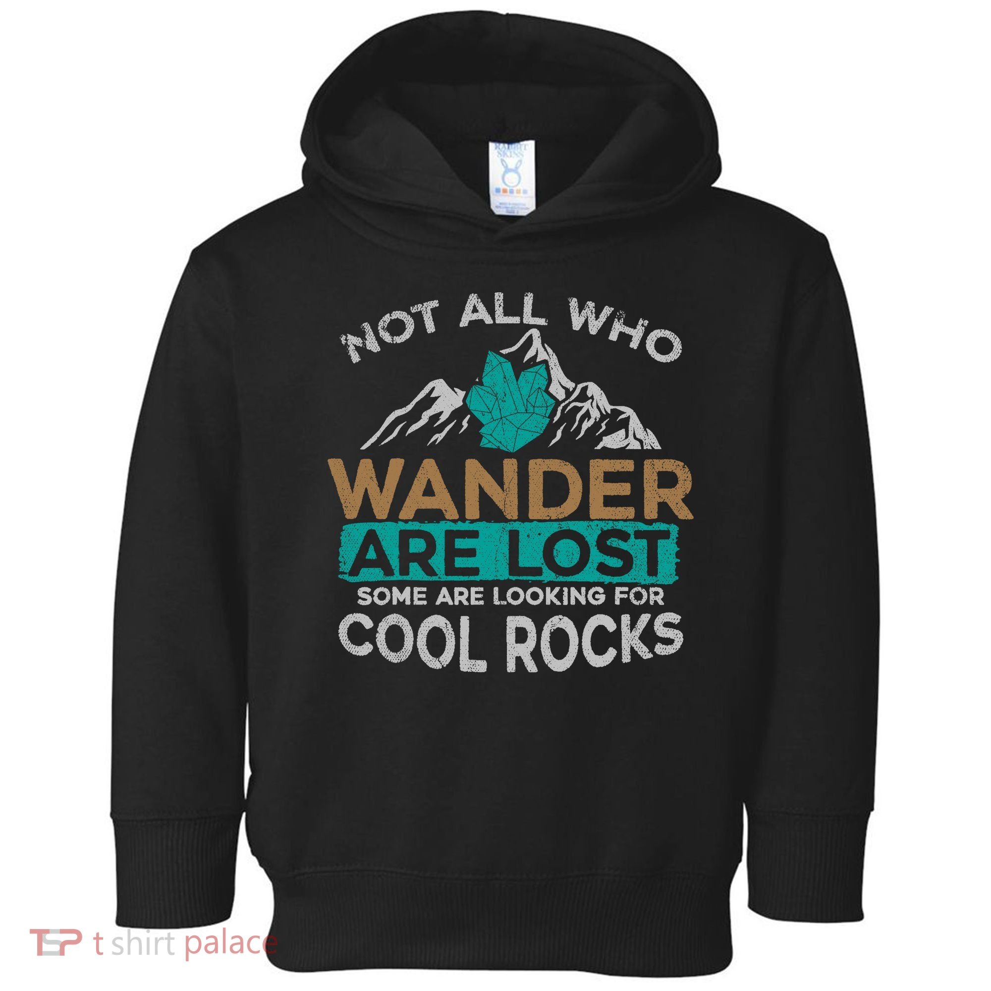 Not All Who Wander Are Lost Some Are Looking For Cool Rocks Toddler Hoodie