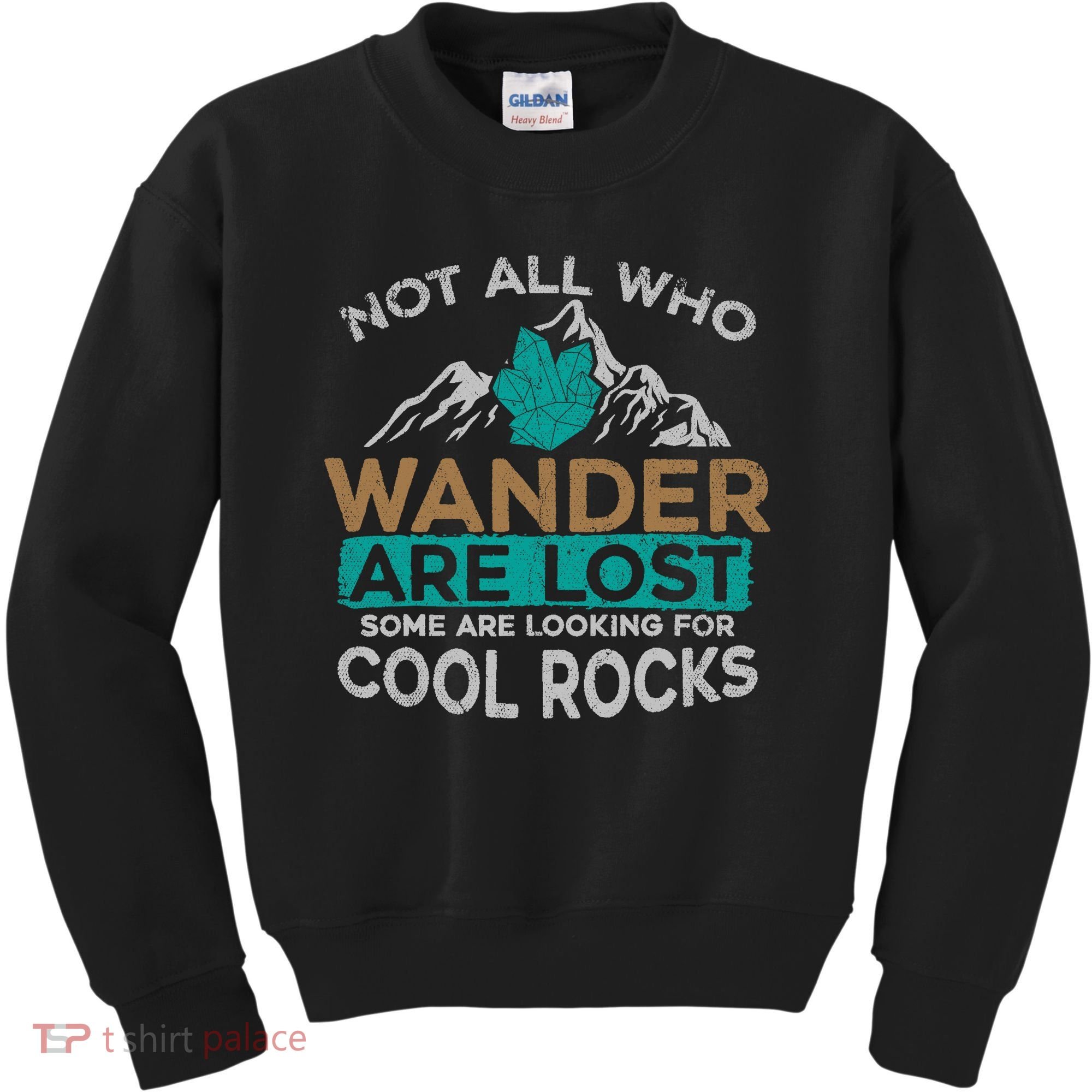 Not All Who Wander Are Lost Some Are Looking For Cool Rocks Kids Sweatshirt