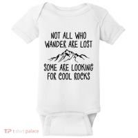 Not All Who Wander Are Lost Some Are Looking For Cool Rocks Baby Bodysuit thumb 0