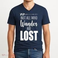 Not All Who Wander Are Lost Arrow V-Neck T-Shirt thumb 2
