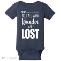 Not All Who Wander Are Lost Arrow Baby Bodysuit thumb 0