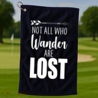 Not All Who Wander Are Lost Arrow Golf Towel thumb 1