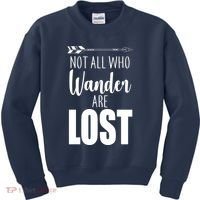 Not All Who Wander Are Lost Arrow Kids Sweatshirt thumb 0