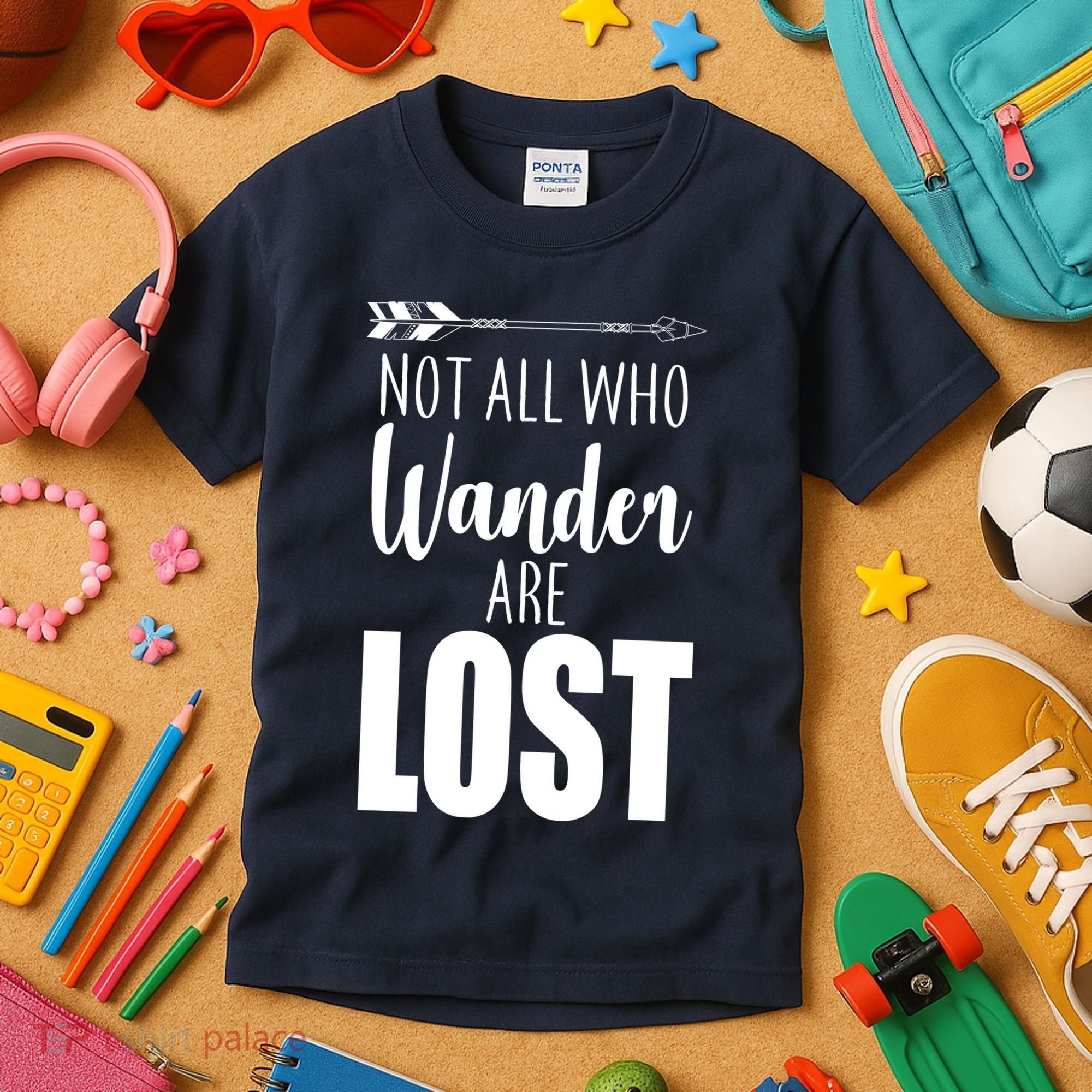 Not All Who Wander Are Lost Arrow Kids T-Shirt