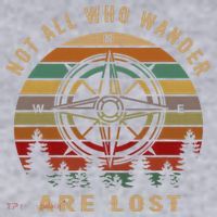 Not All Who Wander Are Lost Funny Outdoor Hiking Traveling Women's Racerback Cropped Tank thumb 2