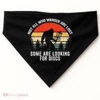 Not All Who Wander Are Lost Disc Golf Bigfoot Christmas USA-Made Doggie Bandana thumb 0