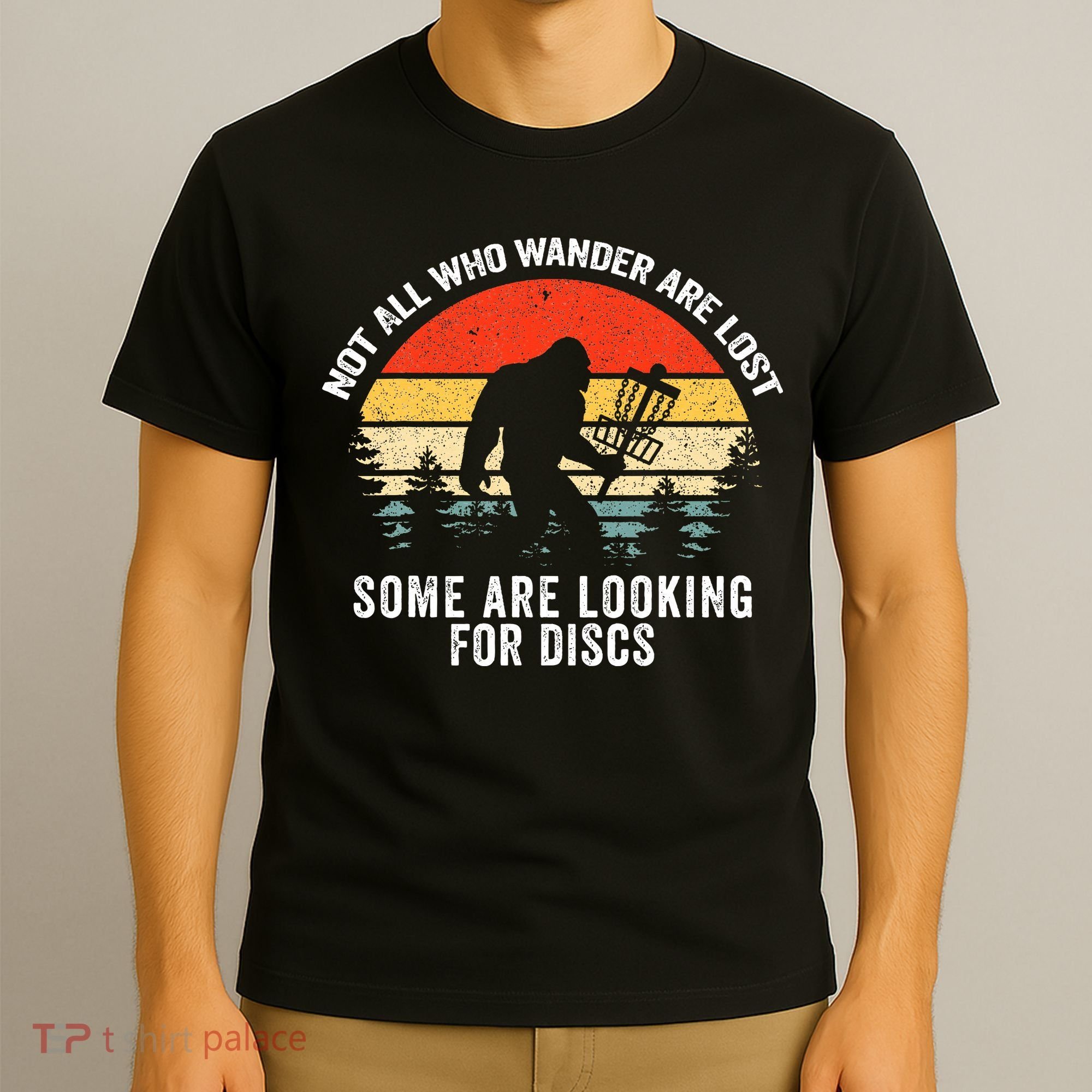 Not All Who Wander Are Lost Disc Golf Bigfoot Christmas T-Shirt