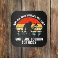 Not All Who Wander Are Lost Disc Golf Bigfoot Christmas Coaster thumb 0