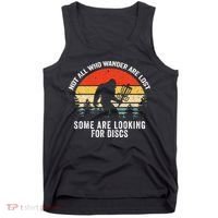 Not All Who Wander Are Lost Disc Golf Bigfoot Christmas Tank Top thumb 0