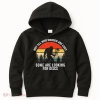 Not All Who Wander Are Lost Disc Golf Bigfoot Christmas Kids Hoodie thumb 0