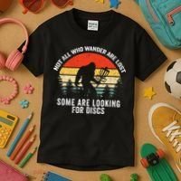 Not All Who Wander Are Lost Disc Golf Bigfoot Christmas Kids T-Shirt thumb 3