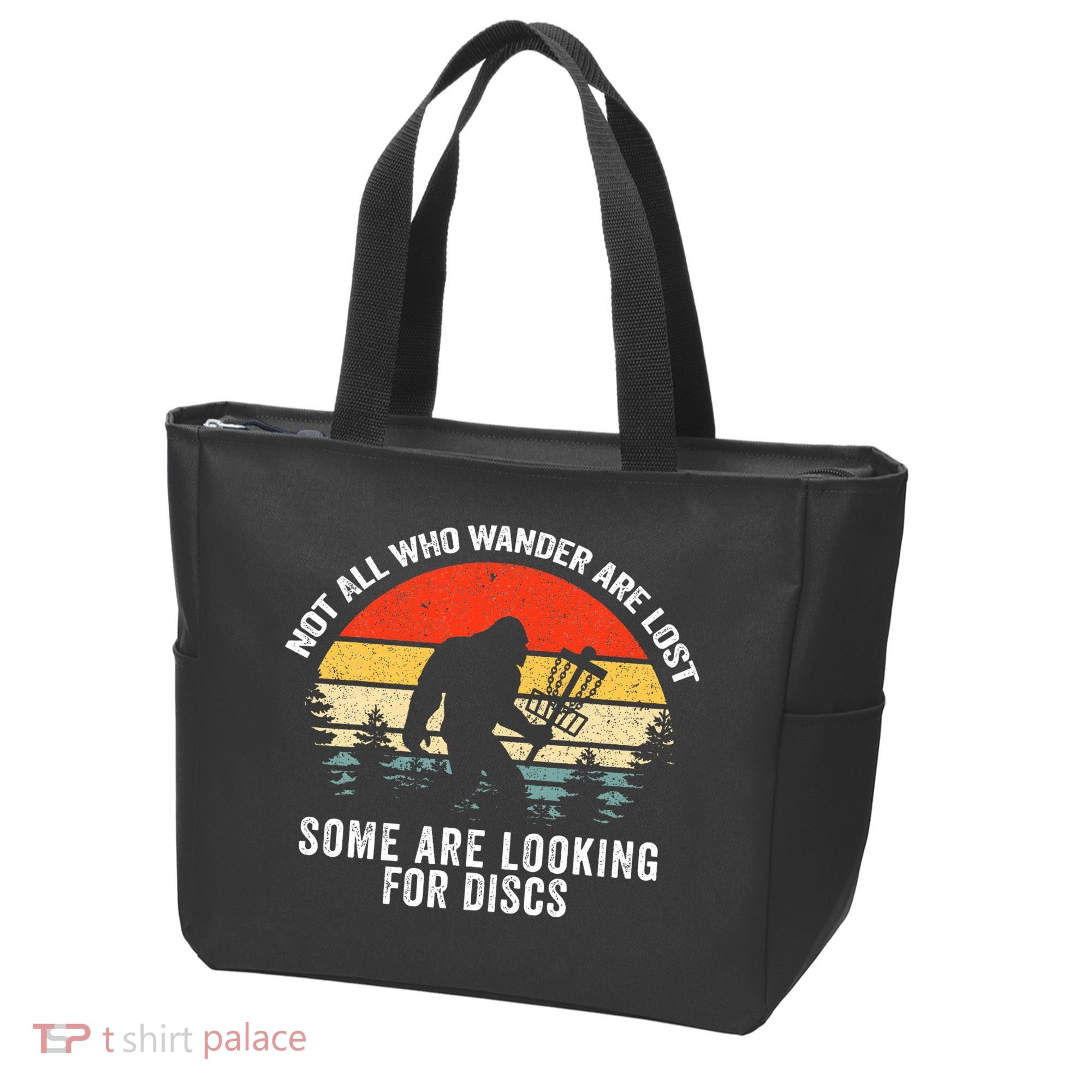 Not All Who Wander Are Lost Disc Golf Bigfoot Christmas Tote Bag
