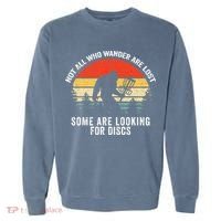 Not All Who Wander Are Lost Disc Golf Bigfoot Christmas Garment-Dyed Sweatshirt thumb 0