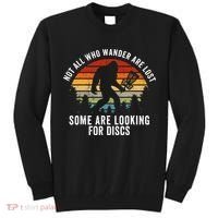 Not All Who Wander Are Lost Disc Golf Bigfoot Sasquatch Tall Sweatshirt thumb 0
