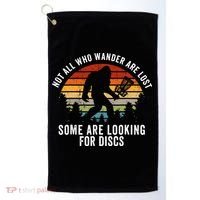 Not All Who Wander Are Lost Disc Golf Bigfoot Sasquatch Golf Towel thumb 0