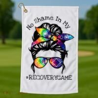 Narcotics Anonymous Womens Sobriety Gifts AA NA Golf Towel thumb 1
