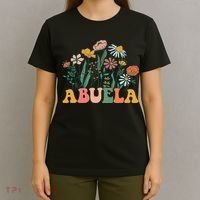 New Abuela Wildflower First Birthday & Baby Shower T-Shirt thumb 4