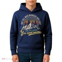 Not All Who Wander Are Lost Some Are Looking For Cool Rocks Kids Hoodie thumb 4