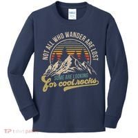 Not All Who Wander Are Lost Some Are Looking For Cool Rocks Kids Long Sleeve Shirt thumb 0