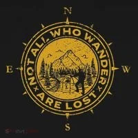 Not All Who Wander Are Lost Compass Button thumb 1