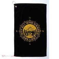 Not All Who Wander Are Lost Compass Golf Towel thumb 0