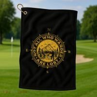 Not All Who Wander Are Lost Compass Golf Towel thumb 1