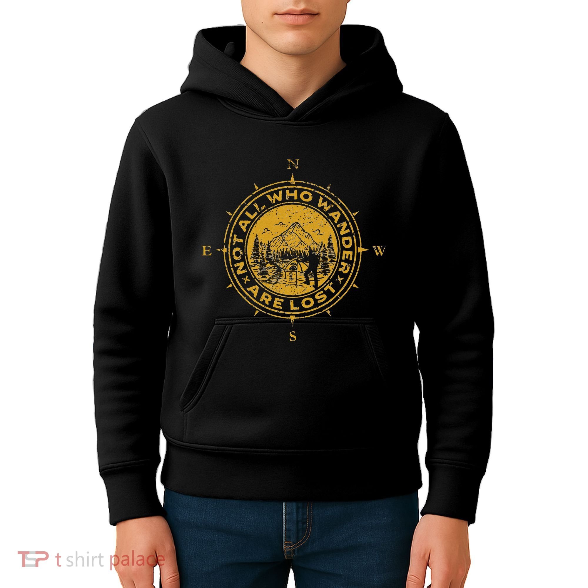 Not All Who Wander Are Lost Compass Kids Hoodie