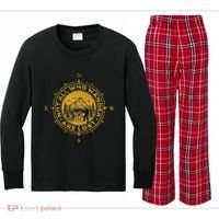 Not All Who Wander Are Lost Compass Kids Long Sleeve Plaid Pajama Set thumb 0
