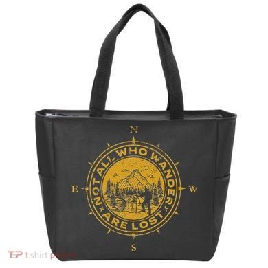 Not All Who Wander Are Lost Compass Tote Bag