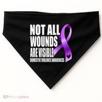 Not All Wounds Are Visible Domestic Violence Awareness USA-Made Doggie Bandana thumb 0