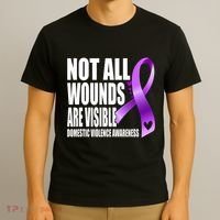 Not All Wounds Are Visible Domestic Violence Awareness T-Shirt thumb 3