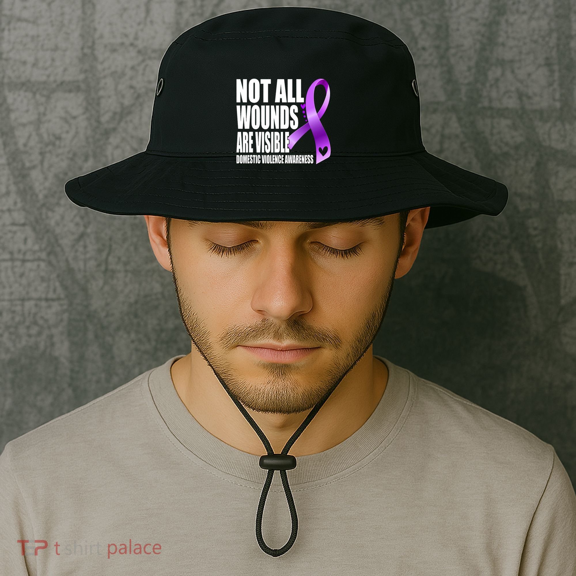 Not All Wounds Are Visible Domestic Violence Awareness Bucket Hat