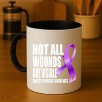 Not All Wounds Are Visible Domestic Violence Awareness Coffee Mug thumb 4