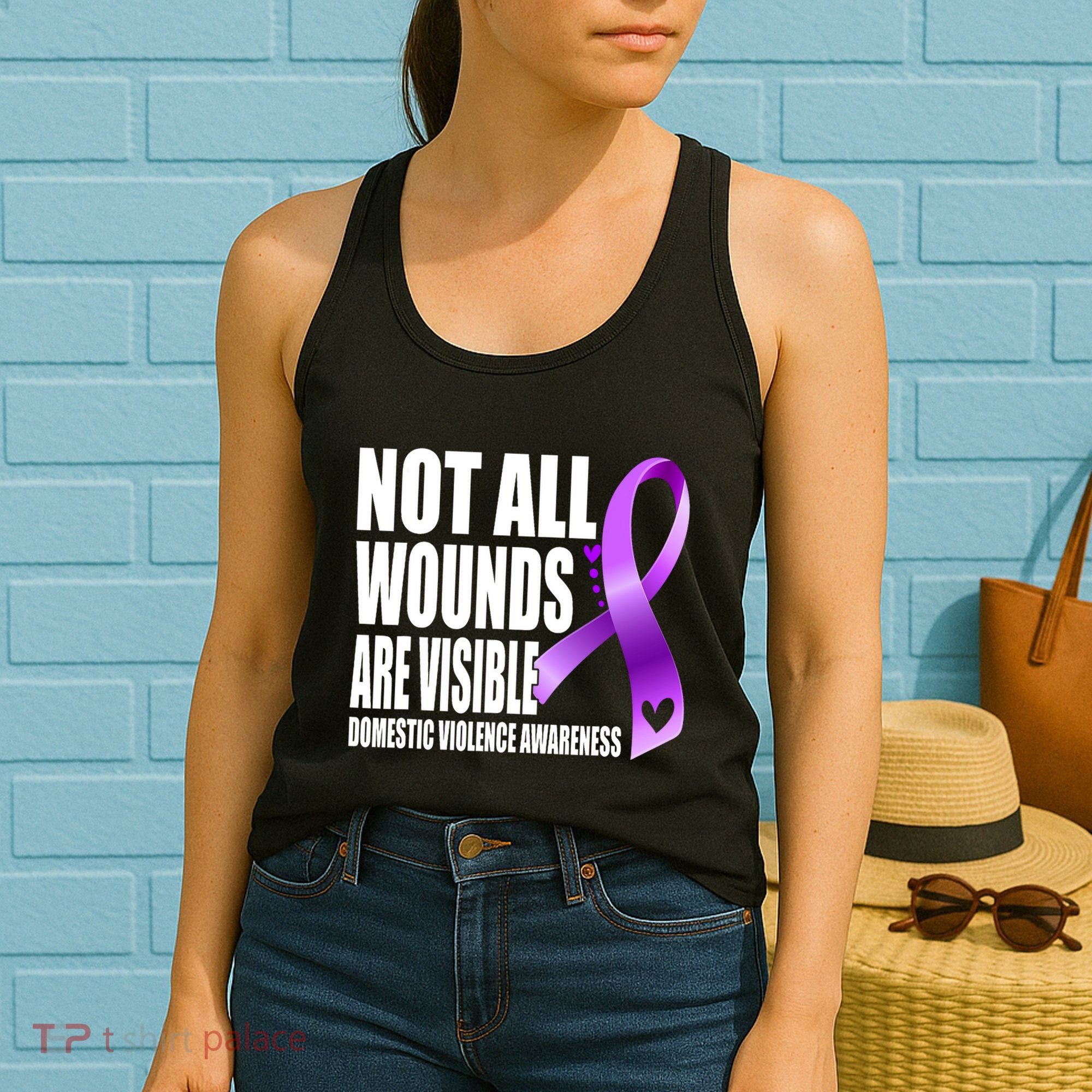Not All Wounds Are Visible Domestic Violence Awareness Women's Tank Top