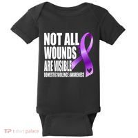 Not All Wounds Are Visible Domestic Violence Awareness Baby Bodysuit thumb 0