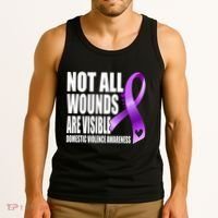 Not All Wounds Are Visible Domestic Violence Awareness Tank Top thumb 3