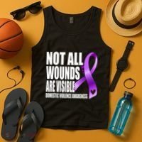 Not All Wounds Are Visible Domestic Violence Awareness Tank Top thumb 4