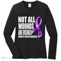 Not All Wounds Are Visible Domestic Violence Awareness Women's Long Sleeve Shirt thumb 0